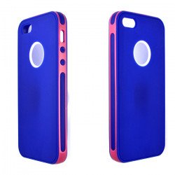 iPhone 5 5S 2 in 1 Hybrid Case (Pink-Blue)